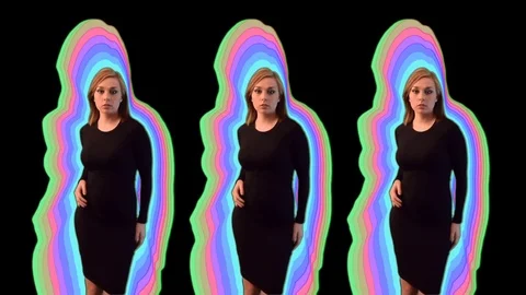 3 Model Dances on Black Video stock 70344321