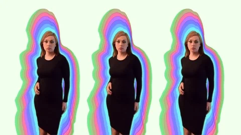 3 Model Dances on Color Stock Footage 70344322