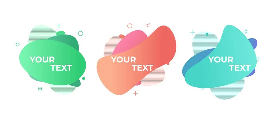 3 Modern liquid abstract element graphic Stock Illustration