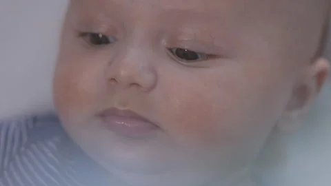 3 Month Old Baby On Back Close Up Face L... | Stock Video | Pond5