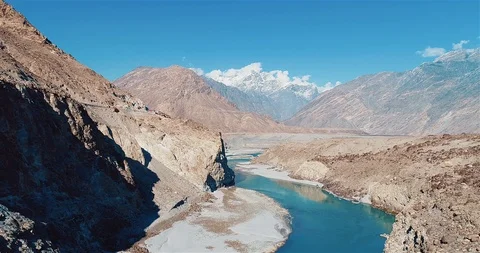 3 Mountain ranges in Pakistan Stock Footage 123899474