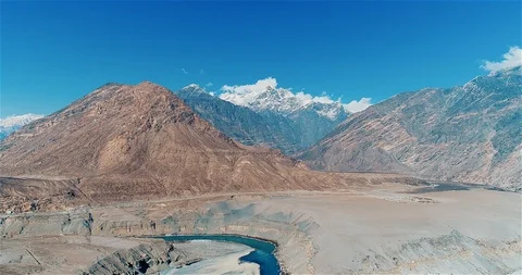3 Mountain ranges in Pakistan Stock Footage 123899673