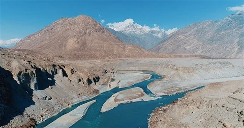 3 Mountain ranges in Pakistan Stock Footage 123900859