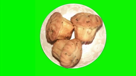 3 muffins rotate Stock Footage 43160134