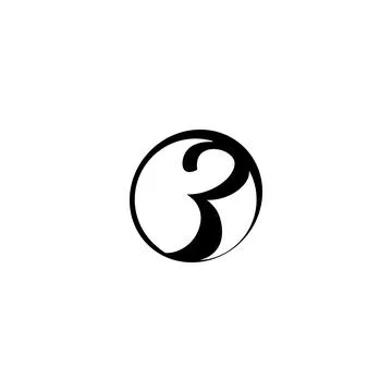 3 New Number Unique Cut Modern Logo Stock-Illustration