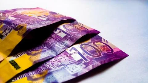 3 Notes of 100 Kenya Shillings Stock Photos