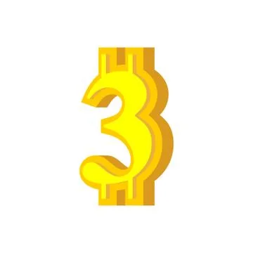3 numeral bitcoin font. three numeric Crypto currency alphabet. Lettering vir Stock Illustration