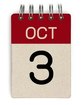 3 oct calendar Stock Illustration