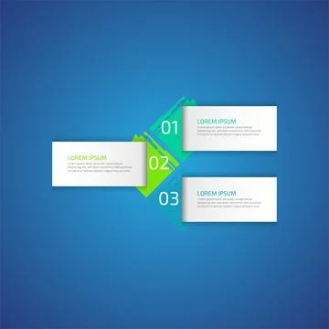 3 options business data process chart slide template. Workflow, visualizati.. 库存插图