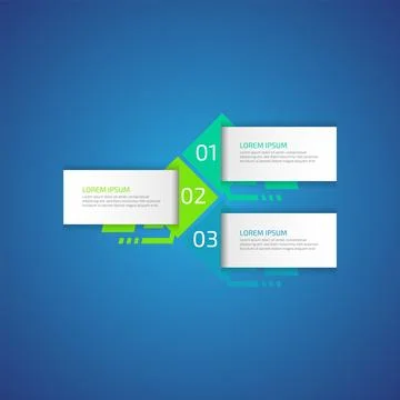 3 options business data process chart slide template. Workflow, visualizati.. Stock Illustration