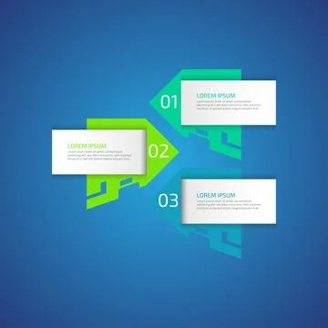 3 options business data process chart slide template. Workflow, visualizati.. Stock Illustration