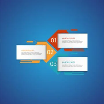 3 options business data process chart slide template. Workflow, visualizati.. Stock Illustration