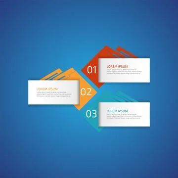 3 options business data process chart slide template. Workflow, visualizati.. Stock Illustration