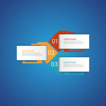 3 options business data process chart slide template. Workflow, visualizati.. Stock Illustration