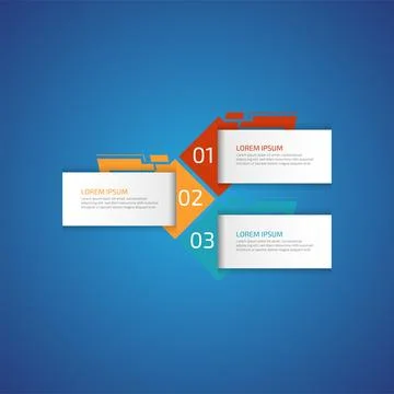 3 options business data process chart slide template. Workflow, visualizati.. Stock Illustration