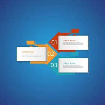 3 options business data process chart slide template. Workflow, visualizati.. Stock Illustration