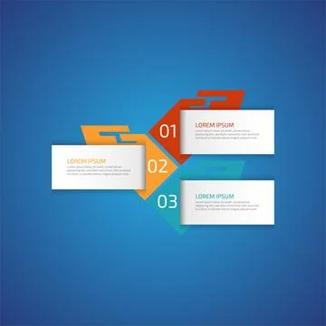 3 options business data process chart slide template. Workflow, visualizati.. Stock Illustration