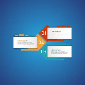 3 options business data process chart slide template. Workflow, visualizati.. Stock Illustration