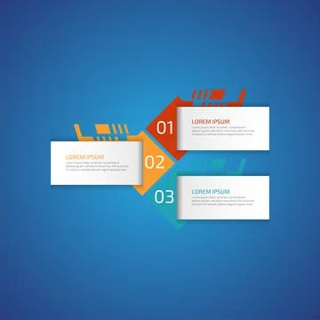 3 options business data process chart slide template. Workflow, visualizati.. Stock Illustration