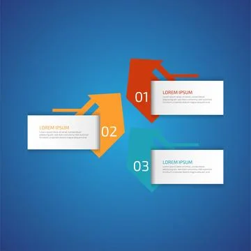 3 options business data process chart slide template. Workflow, visualizati.. Stock Illustration