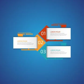 3 options business data process chart slide template. Workflow, visualizati.. Stock Illustration