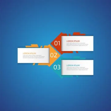 3 options business data process chart slide template. Workflow, visualizati.. Stock Illustration