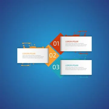 3 options business data process chart slide template. Workflow, visualizati.. Stock Illustration