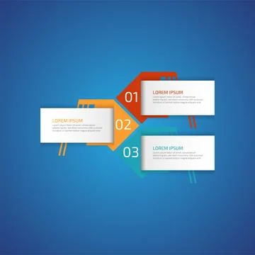 3 options business data process chart slide template. Workflow, visualizati.. Stock Illustration