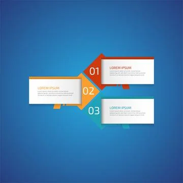 3 options business data process chart slide template. Workflow, visualizati.. Stock Illustration