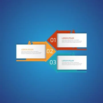 3 options business data process chart slide template. Workflow, visualizati.. Stock Illustration