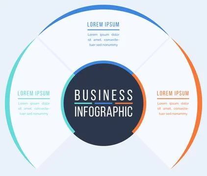 3 Options Infographic circle design 3 Options, objects, elements or steps info Stockillustratie