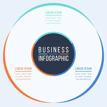 3 Options Infographic circle design 3 Options, objects, elements or steps info Illustrazione stock