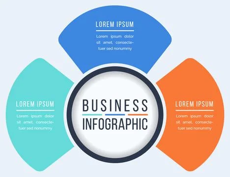 3 Options Infographic design 3 Steps, objects, elements or options business info Stock Illustration