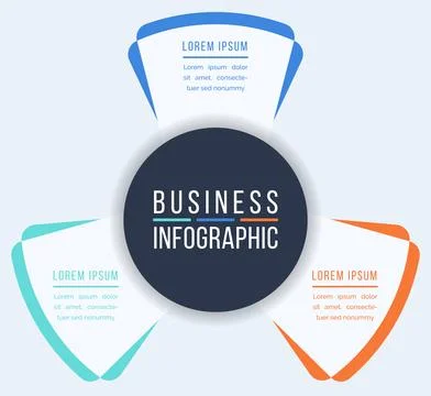 3 Options Infographic design 3 Steps, objects, elements or options business info Stock Illustration