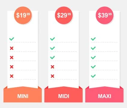 3 options infographics vector template with price Stock Illustration