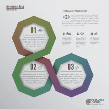3 Options Octagonal Infographic Elements Stock Illustration
