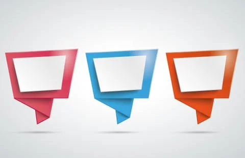 3 Origami Speech Bubbles Stock Illustration