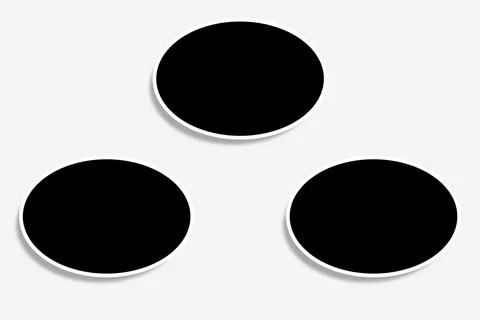 3 Oval Photo Frames Horizontal Orientation Stock Illustration