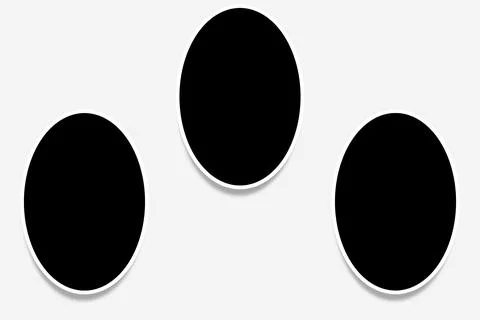 3 Oval Photo Frames Vertical Stock Illustration