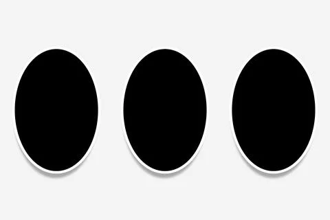 3 Oval Photo Frames Vertical Layout Collage Stock Illustration