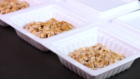 3 packets of Natto rotating Stock-Footage 315371950