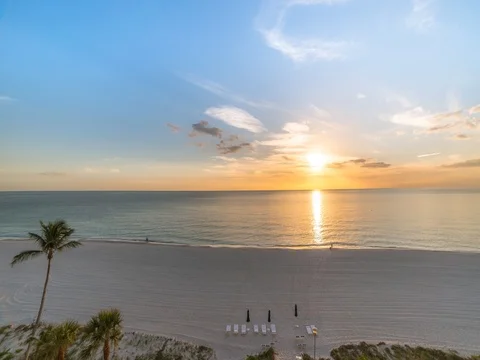 3 part sunset from beach timelapse 4k Stock-Footage 69784277
