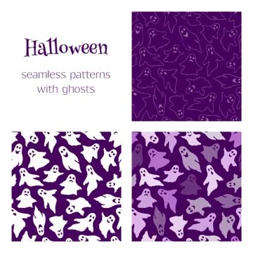 3 patterns with ghosts Stock-Illustration