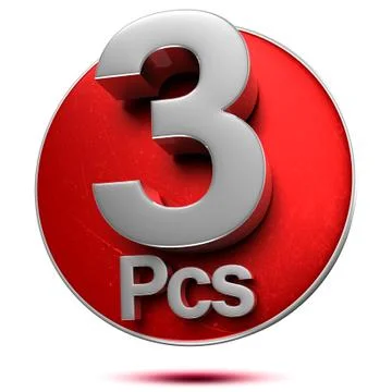 3 Pcs Red 3d. Stock Illustration