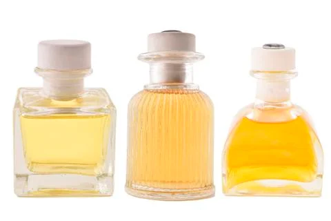 3 perfume (diffuser) bottle isolated on white background Foto stock
