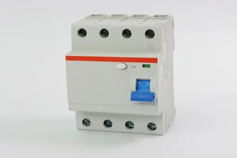 3-phase 4-pole automatic differential  protection. Stock Photos