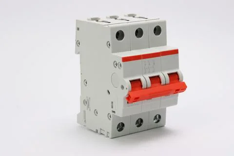 3-phase automatic electric switch. Stock Photos