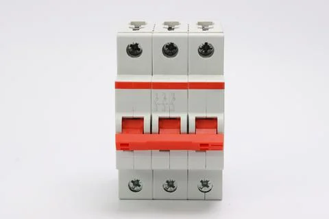 3-phase automatic electric switch. Stock Photos