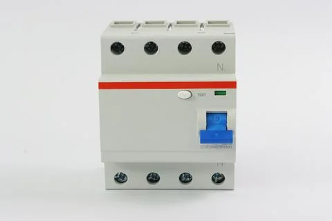 3-phases 4-pole automatic differential  protection. Stock Photos