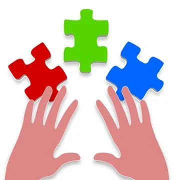 3 piece jigsaw Stock Illustration